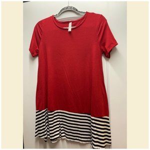 Zenana red striped tunic